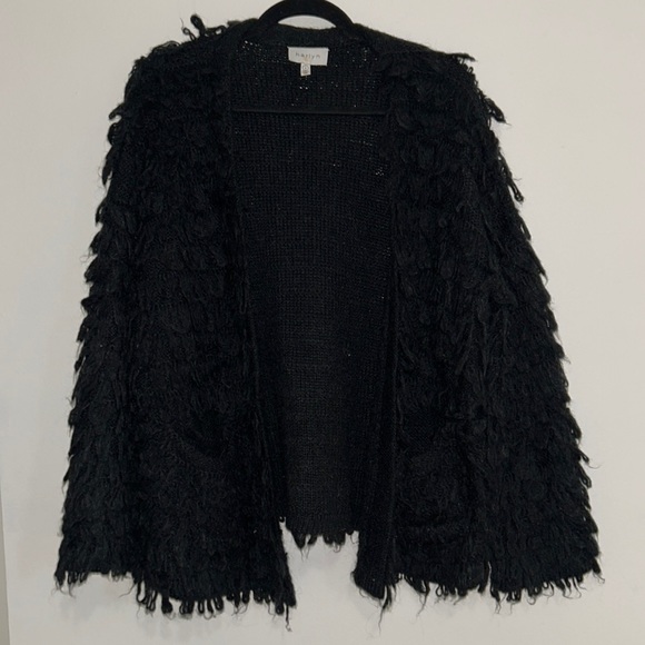 Anthropologie Jackets & Blazers - Anthropologie Harlan shaggy black cardigan